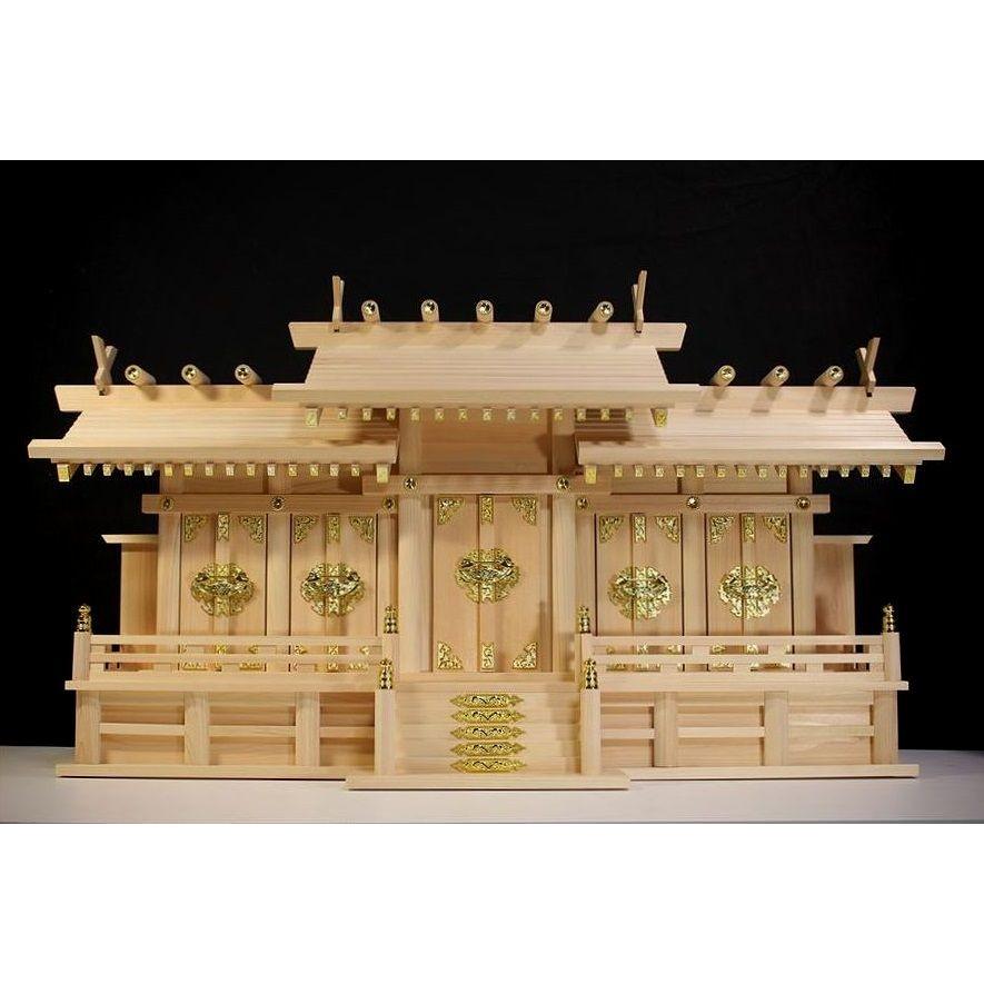 神棚 神具 仏具 やまこう 五社□屋根違 大 屋根幅 84cm□東濃桧 神棚 神具 仏具 やまこう 五社□屋根違 大 屋根幅 84cm□東濃桧
