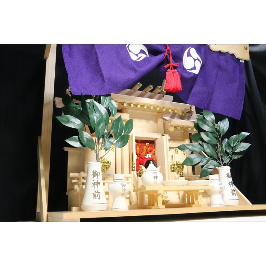 神棚 神具 仏具 やまこう 三社□屋根違い 東濃ひのき 手作り□最高級神