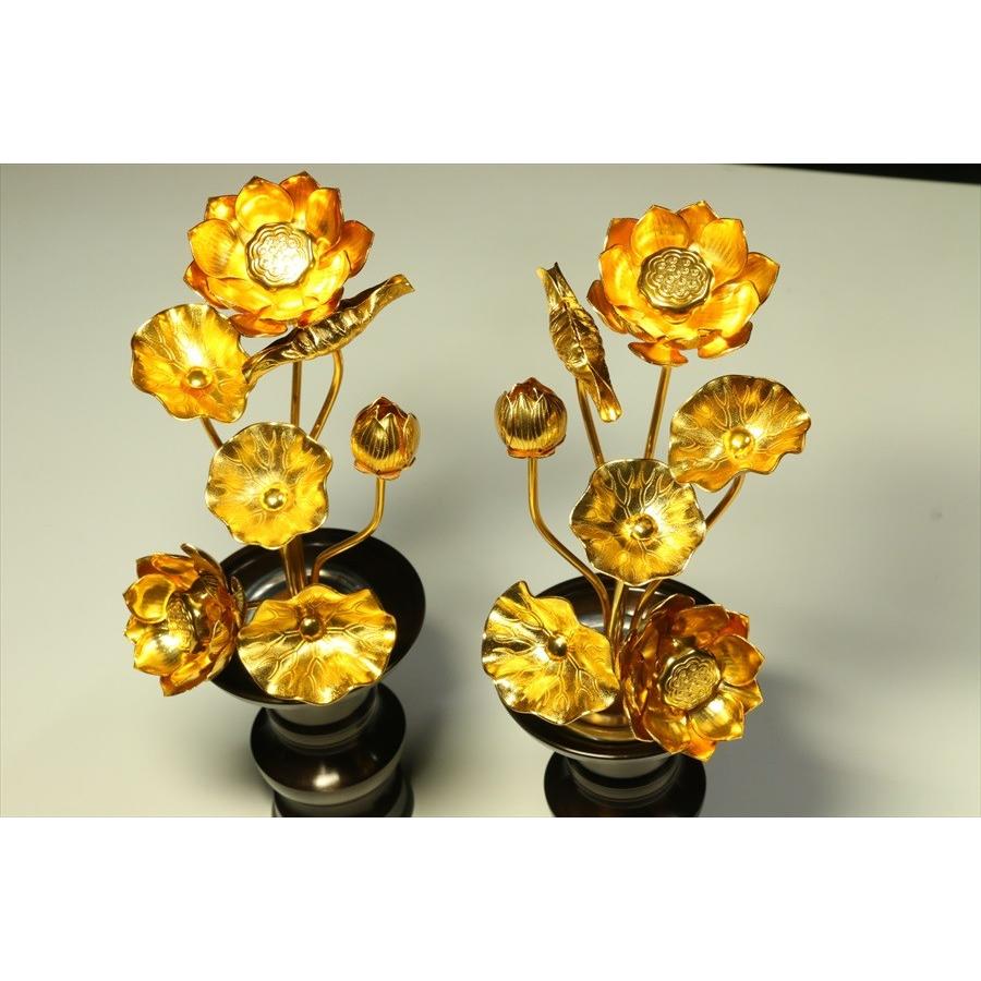 神棚 神具 仏具 やまこう 常花 仏花瓶付 28cm 7本立 高岡銅器 色付 黒