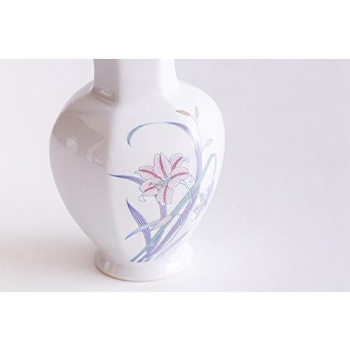 神棚 神具 仏具 やまこう 国産 陶器 □ 花柄六角 5寸 百合 □ 2本組