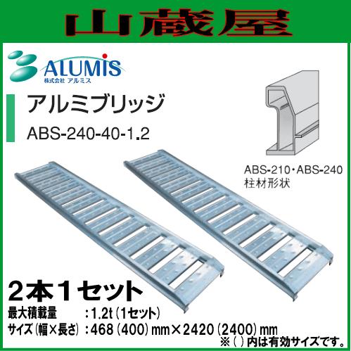アルミス [法人様 送料無料] アルミブリッジ ABS-240-40-1.2(1セット2 