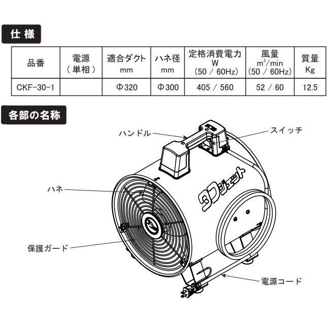 イングス ポータブル軸流送排風機 タフジェット CKF-30-1 適合 イングス ポータブル軸流送排風機 タフジェット CKF-30-1 適合