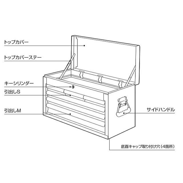 SK11 チェスト 4段6引出し SRC-4060BK ブラック 本体幅660×奥行307×高さ374mm_4