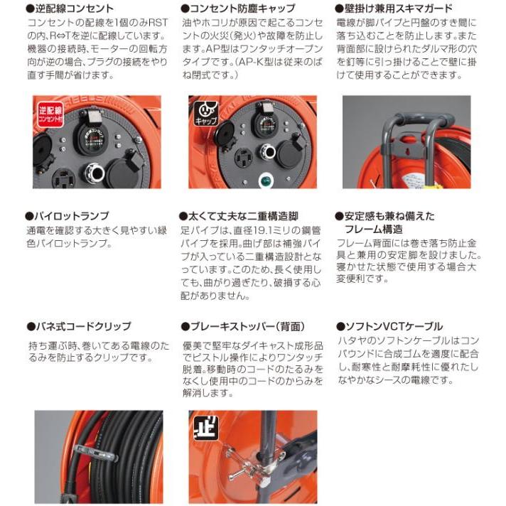 ハタヤ 三相200V型コードリール AP-302 : 山蔵屋Yahoo!ショップ ハタヤ 三相200V型コードリール AP-302 : 山蔵屋Yahoo!ショップ