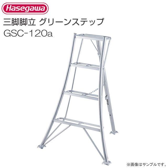 長谷川工業 アルミ三脚脚立 グリーンステップ GSC-120a 4尺 4段 天板高