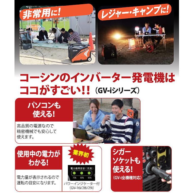 工進 インバーター発電機 GV-16i (GV-16i-AAA-4) 定格出力 1.6kVA