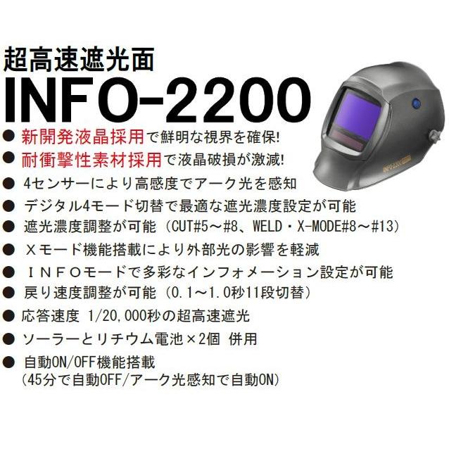 マイト工業 溶接面  超高速遮光面 INFO-2200-C (キャップ型)｜yamakura110｜02