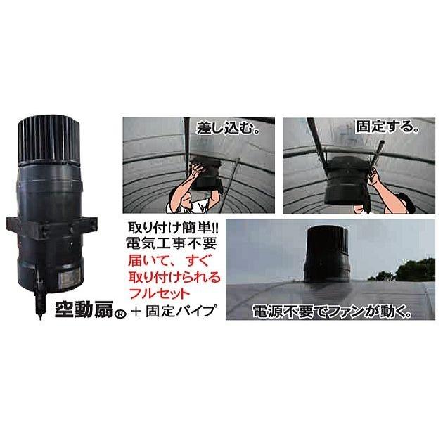 ビニールハウス用 無動力自動換気扇2台セット 電源不要で簡単換気