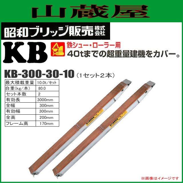 昭和ブリッジ アルミブリッジ KB-300-30-10(1セット2本) /建設機械等 鉄シュー・ローラ専用 最大積載荷重 10.0t/セット