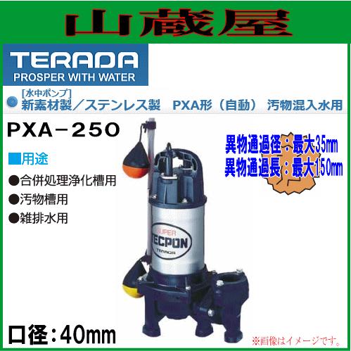 寺田ポンプ 水中ポンプ 汚物混入水用 PXA-250 口径40mm 単相100V : 山