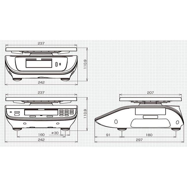 大和製衡 大和製衡(ヤマト) 防水型デジタル式上皿はかり J-100W-3
