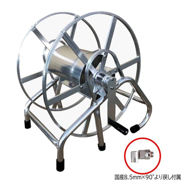動噴ホースセット 軽トラ用ラック式巻取機150mとクラレ100mホース