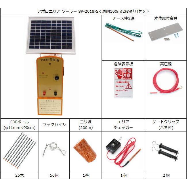 特売] 電気柵セット アポロ アポロエリア ソーラー SP-2018-SR 周囲