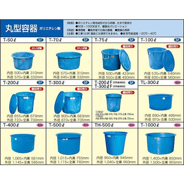 丸桶 200L【11005205】 ダイライト 丸型容器 200L T-200L 丸桶 ポリエチレン製 (外径)723