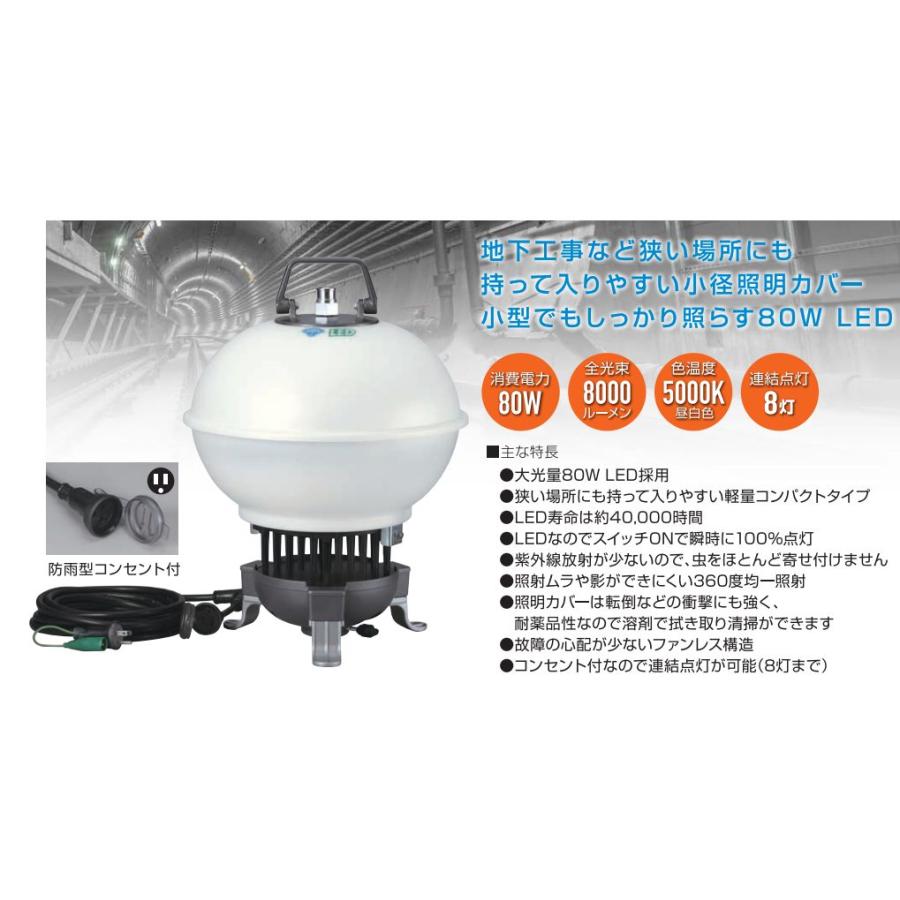 ハタヤ LED ボールライト 80W レンカスタンドセット