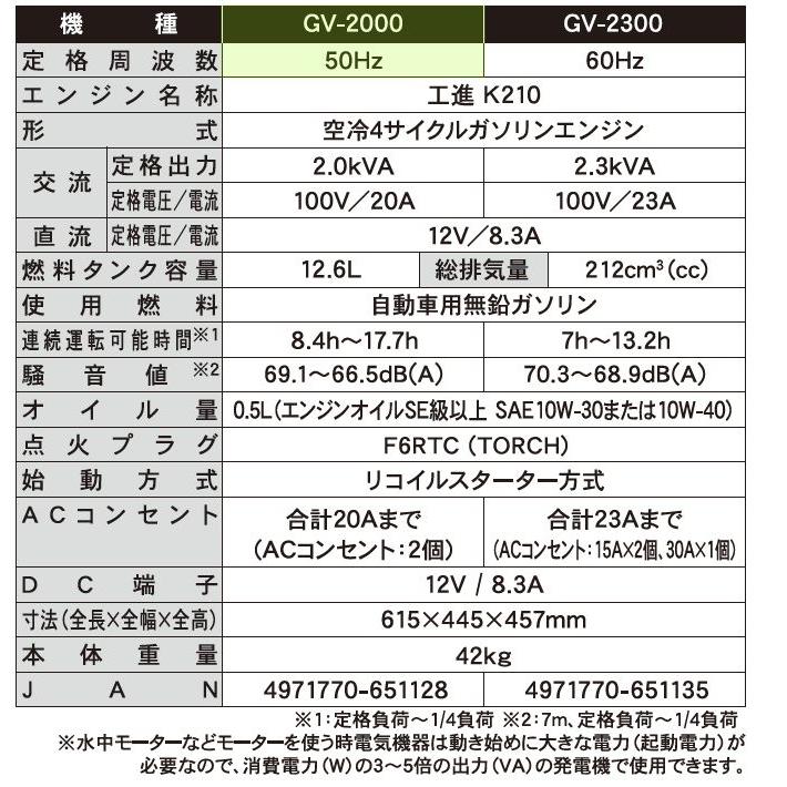 工進（KOSHIN） 発電機 スタンダード発電機 GV-2300(GV-2300-AAA-0 