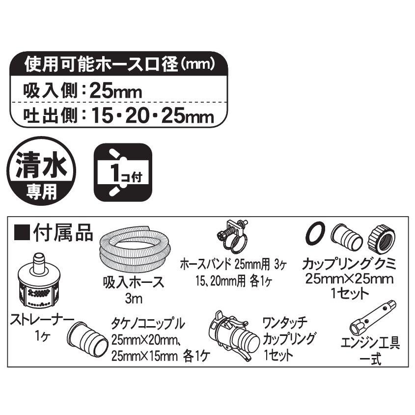 工進（KOSHIN） エンジンポンプ 2サイクルエンジンポンプ KM-25S 25.6