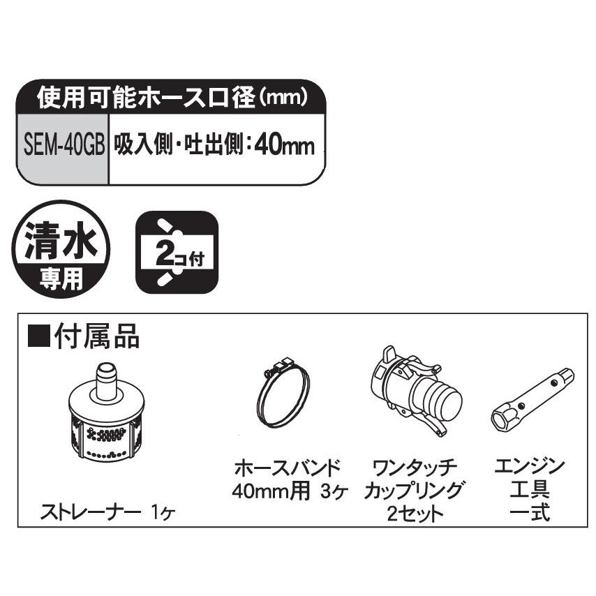 KOSHIN SEM-40G ポンプ. 動作品です。 Amazon.co.jp: 工進(KOSHIN) 4サイクル エンジンポンプ ハイデル