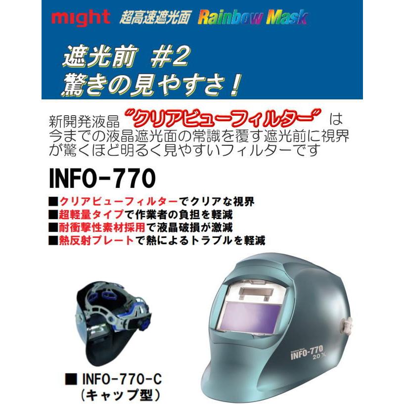 マイト工業 超高速遮光面 INFO-770-C (キャップ型) 遮光前 #2 驚きにの 