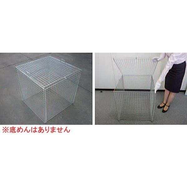 サンキン 折り畳み式ゴミ収集箱[大型リサイクルボックス(軽量)]GPE-200 (L)600×(W)600×(H)650mm 200L 自重:約8kgスチール製の画像