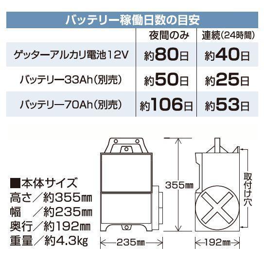 [特売] 電気柵本器 末松電子製作所 ゲッターエース３[ACE12-3] アルカリ電池式 最大電線長3,300m 害獣対策｜yamakuraact01｜03