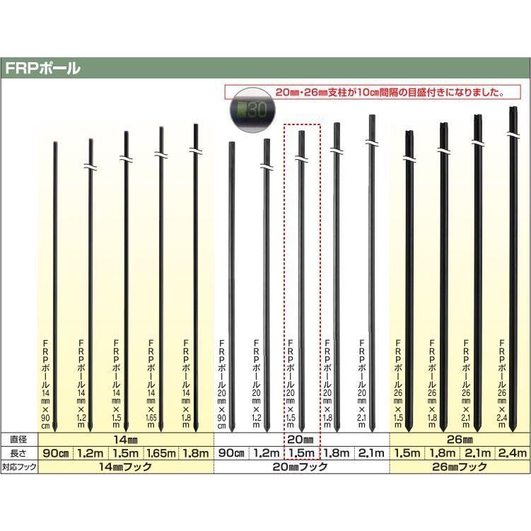 末松電子製作所　電気柵用支柱　FRPポール(φ20mm×150cm)２段張り延長セット　害獣対策　[送料無料]
