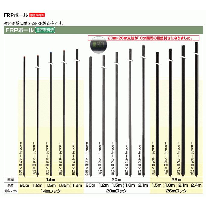 特売] 電気柵用支柱 電気柵 ポール 末松電子製作所 FRPポール φ20mm