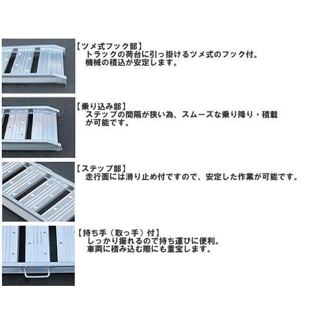アルミブリッジ 2本セット シンセイ 210-30-1.2t 有効長 210cm 有効幅 