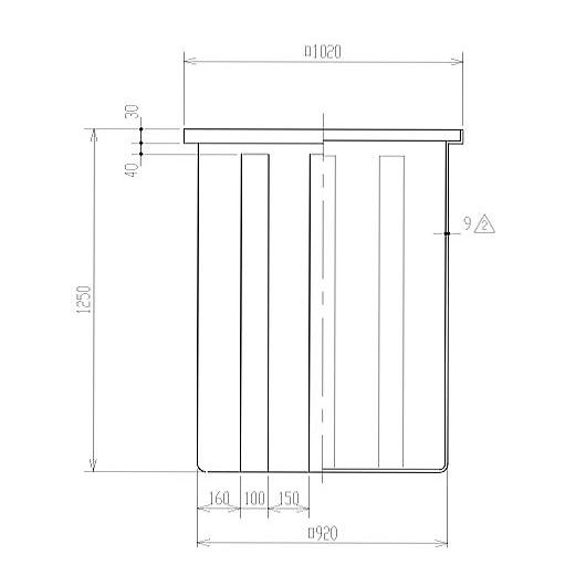 スイコー 角型容器 KH型 KH-1000 1000L 背高タイプ イエロー 目盛り付 角槽 [個人様宅配送不可]の画像