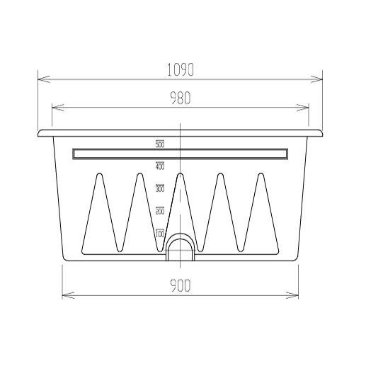 スイコー 角型容器 浅型 KL型 KL-500 500L ブルー 目盛り付 角槽 農作物 水産物 出荷仕分 [個人様宅配送不可]_4