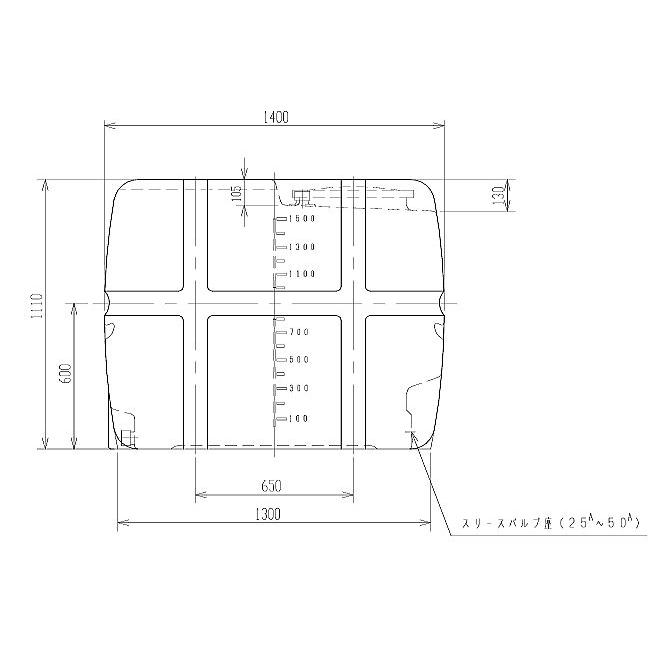 スイコー スーパーローリータンク 1500L SLT-1500 25Aバルブ直付 オレンジ 水タンク 運搬 散水 防除 [個人様配送不可]の画像
