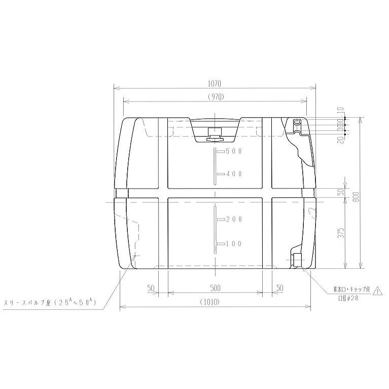 スイコー（SUIKO） スーパーローリータンク 500L SLT-500 25Aバルブ直