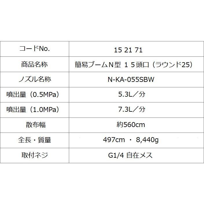 特売] 動噴用噴口 ヤマホ 簡易ブームN型 17頭口 ラウンド25 G1/4 散布
