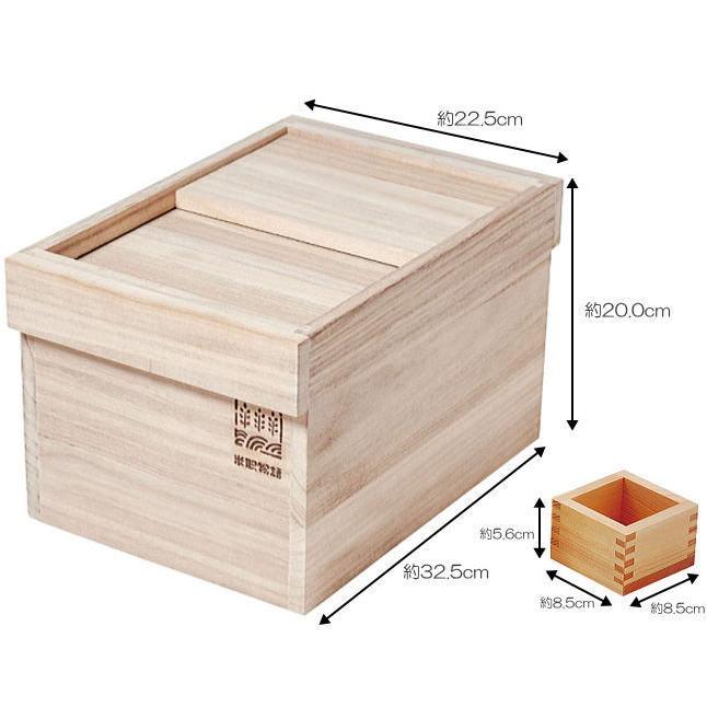 桐・米びつ＆1合桝(ヒノキ)セット 日本製 : 山蔵屋・農産業館 - 通販