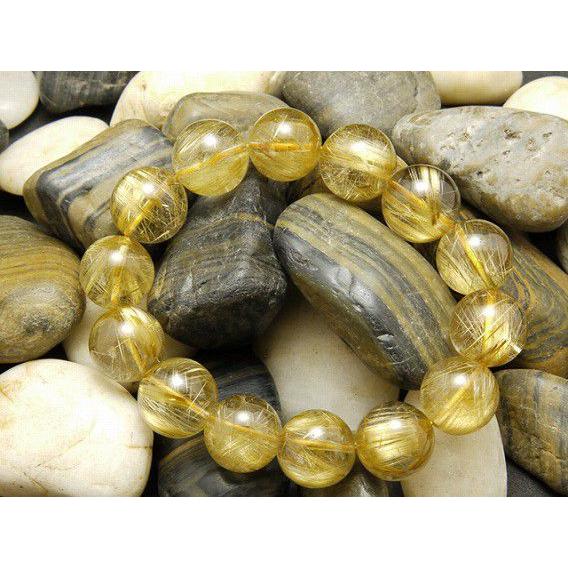 パワーストーン ブレスレット 高品質 タイチンルチルクォーツ 16.5mm