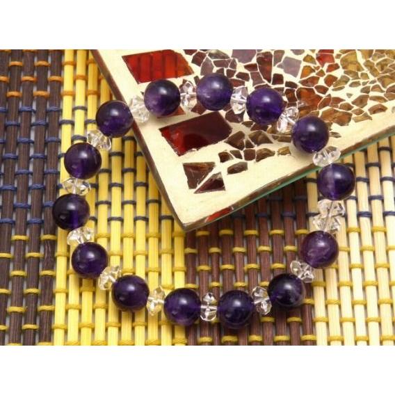 パワーストーン ブレスレット アメジスト 10mm 水晶 天然石 メンズ