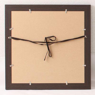 額縁 ハンカチ額 しっかり フレーム こげ茶木目 外寸520×520mm 木製