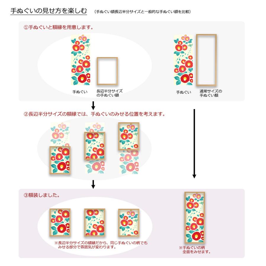 額縁 手ぬぐい額 長辺半分サイズ（ハーフサイズ コンパクト） UVカット
