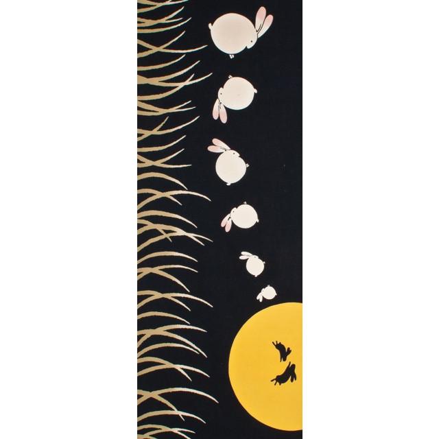 プレーリードッグ和布華 秋模様 手ぬぐい かぐやうさぎ（横向き