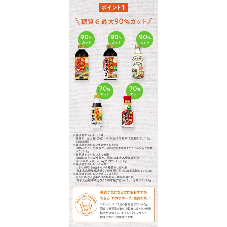 ヤマモリ 無砂糖調味料 6本セット 低糖質 鍋 すき焼 ロカボ 糖質制限 糖質オフ ぽん酢 めんつゆ 麺つゆ 酢 カンタン酢 お酢 調味料 | ヤマモリ | 02