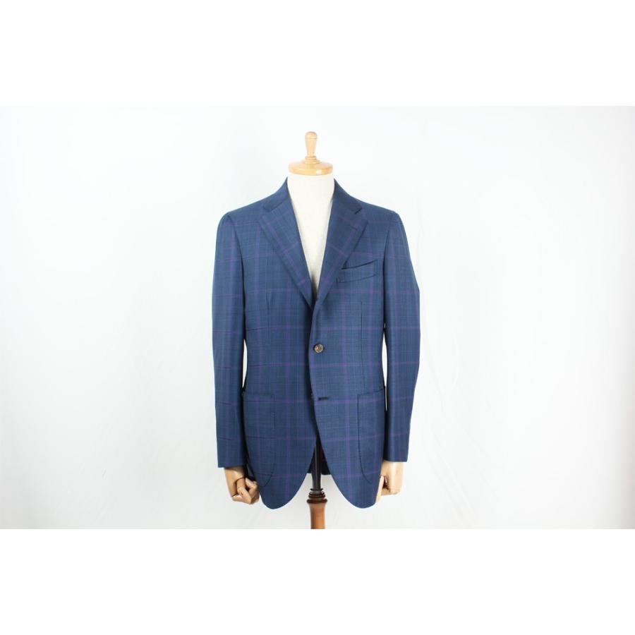 スーツ メンズ ビジネススーツ DORMEUIL ドーメル生地使用 ブルーチェックシングルスーツ 国内縫製 サイズ変更可能 受注生産 納期約4週間