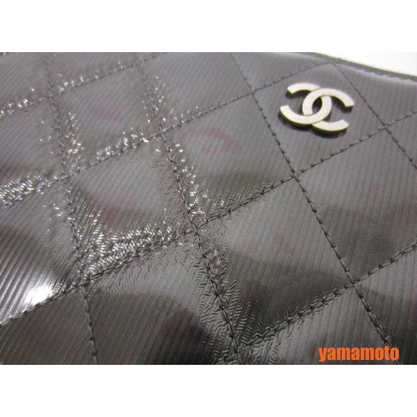 CHANEL（シャネル） マトラッセ パテント ファスナー 長財布 グレー 17