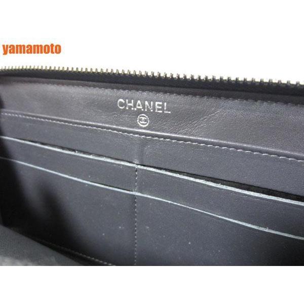 CHANEL シャネル マトラッセ 長財布 シリアルシール付き CHANEL（シャネル） マトラッセ パテント ファスナー 長財布 グレー 17