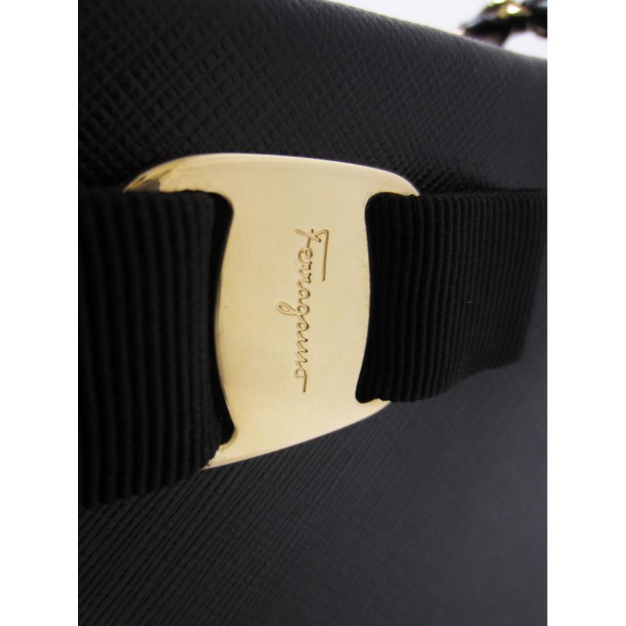 Salvatore Ferragamo サルヴァトーレフェラガモ ヴァラチェーン ゴールド ブラック メタル / ポリエステル チェーンベルト 【中古】 レディース 305198 FERRAGAMO（フェラガモ） サルヴァトーレフェラガモ ベルト 全3サイズ