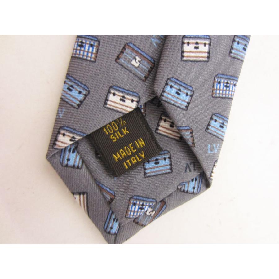 LOUIS VUITTON 送料無料 ルイヴィトン ネクタイ シルク100% グレー
