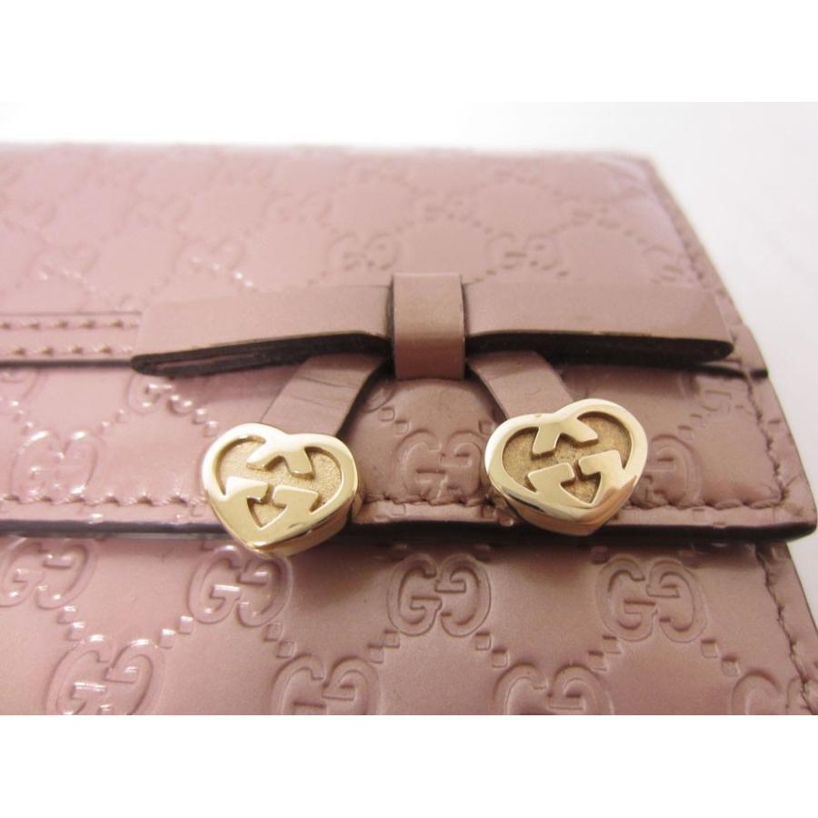 GUCCI（グッチ） 送料無料 マイクログッチシマ 長財布 2つ折り リボン