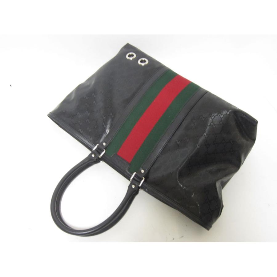 送料無料 GUCCI グッチ GGインプリメライン トートバッグ ショルダーバッグ ブラック PVC レザー 347987 美品｜yamamoto7887｜05