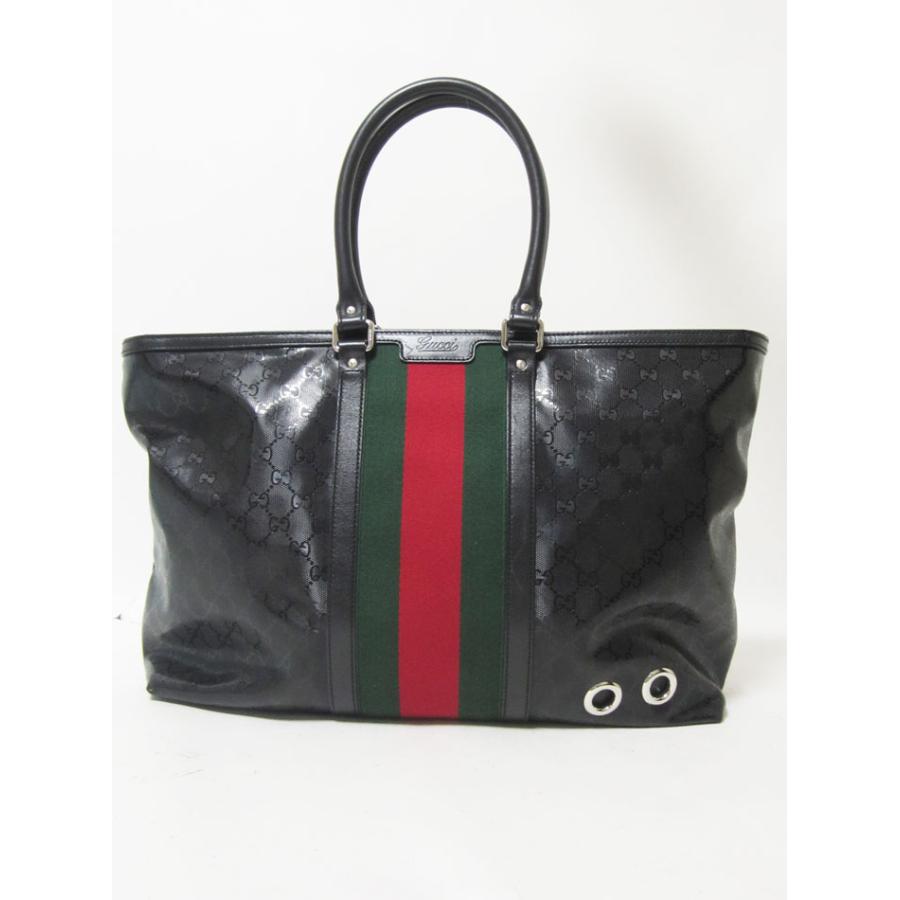 送料無料 GUCCI グッチ GGインプリメライン トートバッグ ショルダーバッグ ブラック PVC レザー 347987 美品｜yamamoto7887｜06