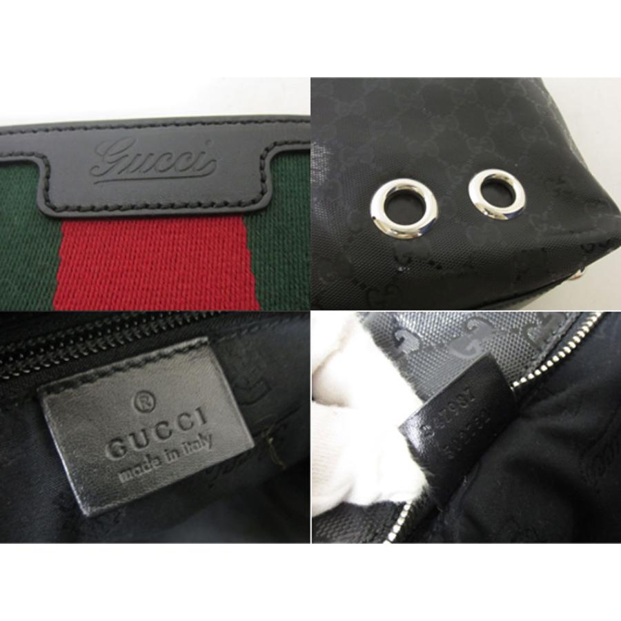 送料無料 GUCCI グッチ GGインプリメライン トートバッグ ショルダーバッグ ブラック PVC レザー 347987 美品｜yamamoto7887｜10