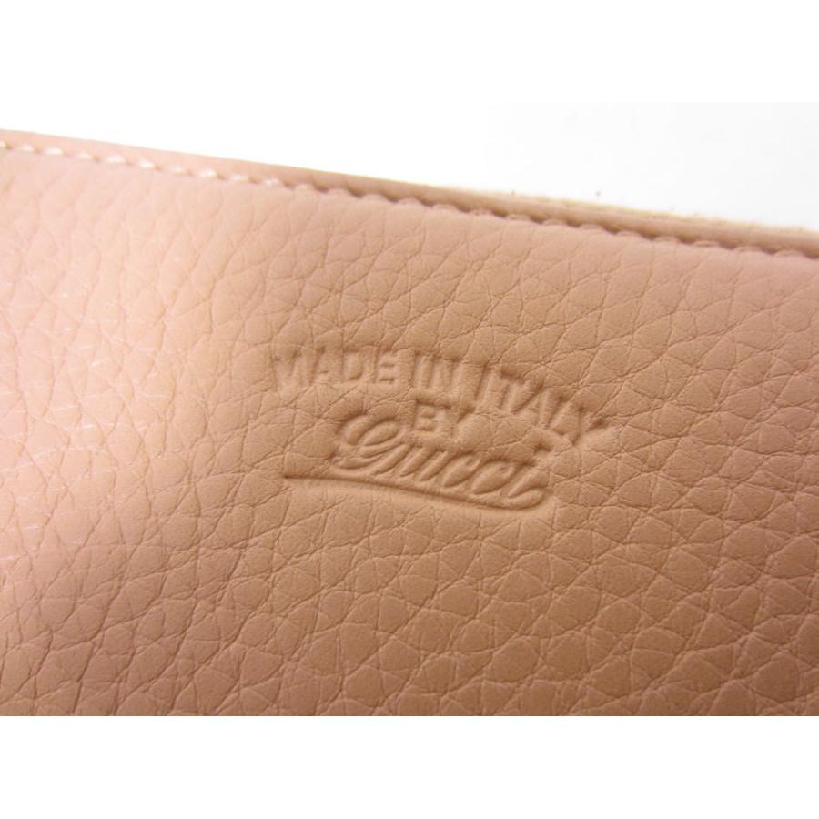 GUCCI（グッチ） 送料無料 ファスナー財布 長財布 レザー ベージュ